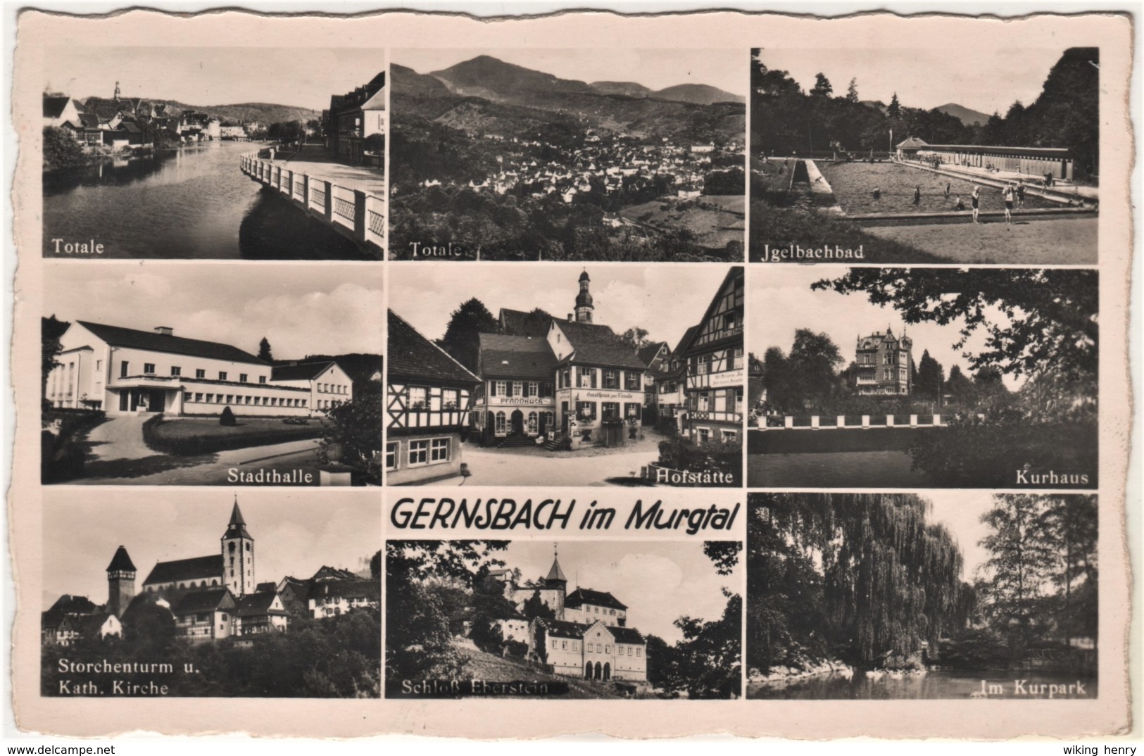 Gernsbach - S/w Mehrbildkarte 5 - Gernsbach