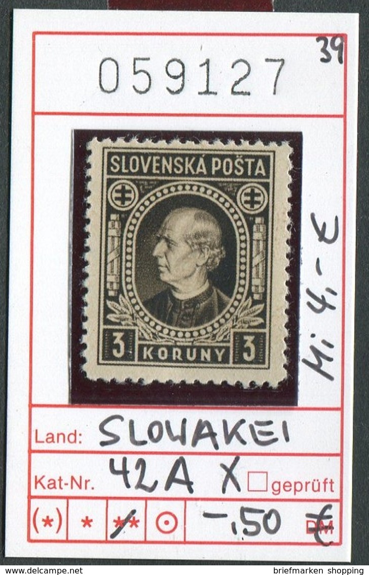 Slowakei - Slowakische Republik - Slovensko - Michel  42 XA - ** Mnh Neuf Postfris - Ungebraucht