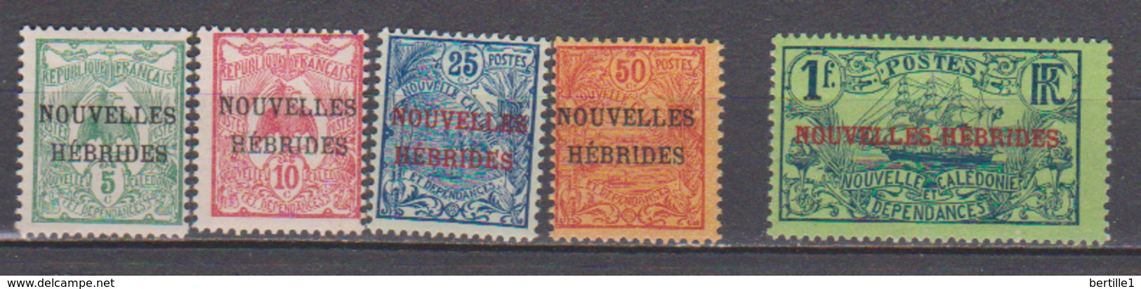 NOUVELLES HEBRIDES     N° YVERT   1/5  NEUF AVEC CHARNIERES     (  CH 01 ) - Neufs