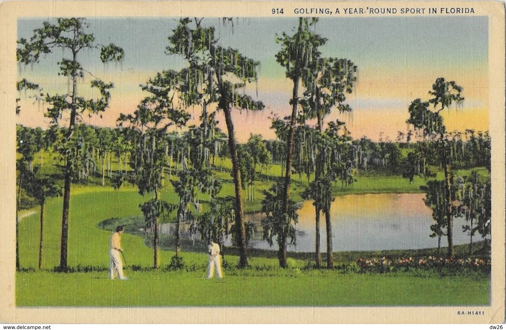 Sports - Golf, Golfing, A Year'round Sport In Florida (Floride, FLA) 1938 - Carte Colorisée N° 914 - Golf