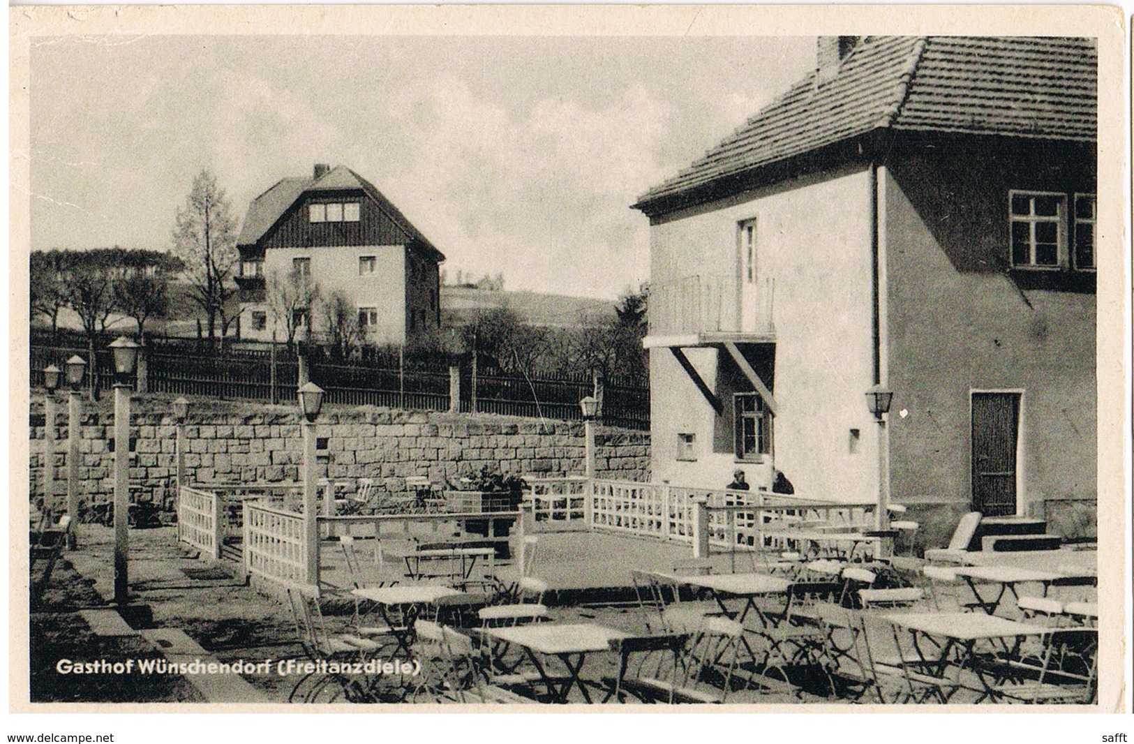 AK Dürrröhrsdorf, Gasthof Wünschendorf, Freitanzdiele 1953 - Autres & Non Classés