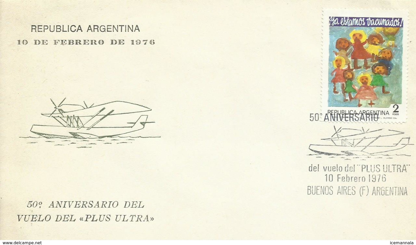 ARGENTINA, SOBRE ANIVERSARIO VUELO PLUS ULTRA - Cartas & Documentos