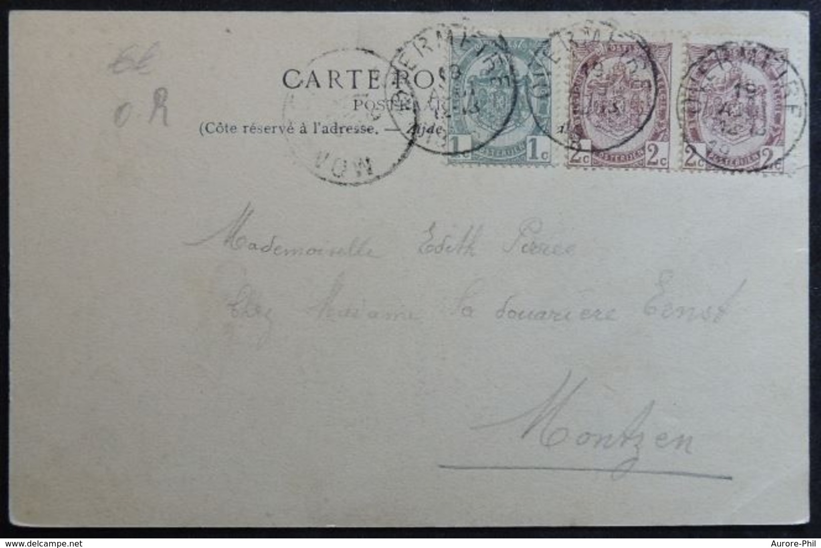 Overmeire Donk De Hangende Boom (Postzegels,Timbres 55 / 2c Brun, Bruin /Armoiries, Wapen / 1900) - Berlare