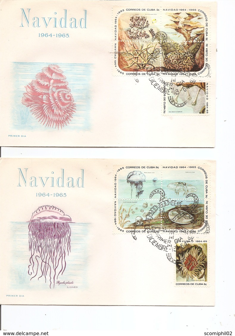 Cuba - Vie Aquatique ( 3 FDC De 1964 à Voir) - FDC