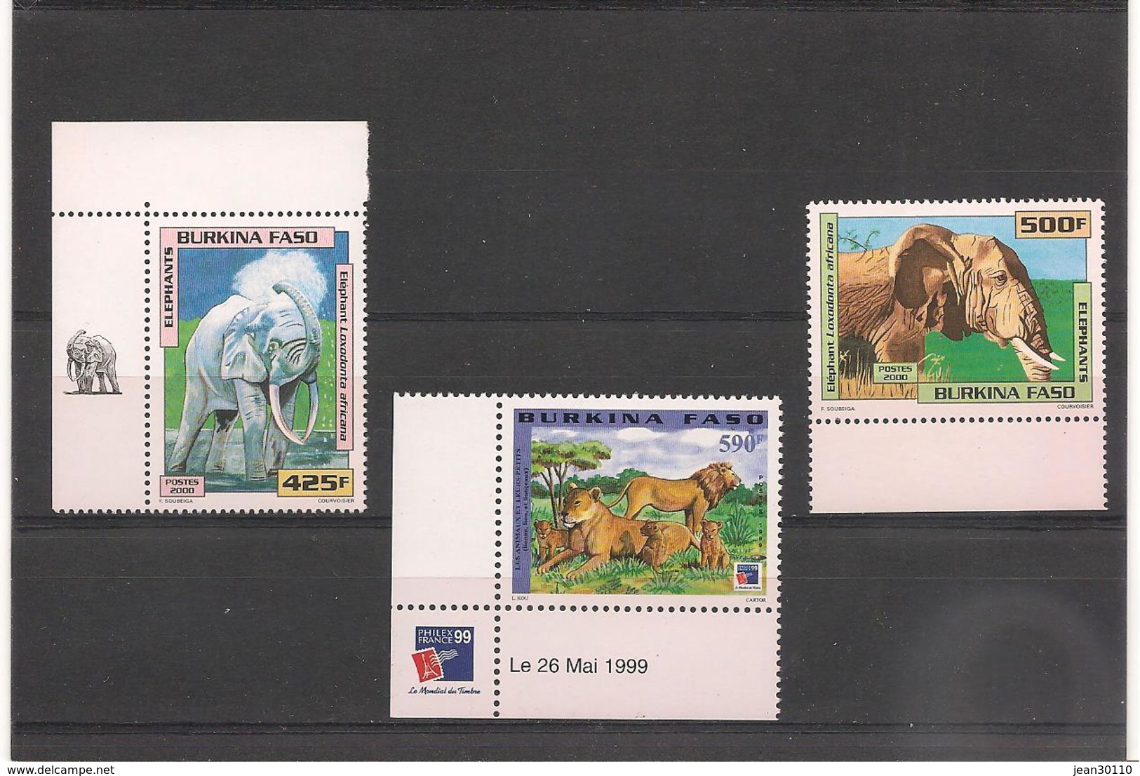 BURKINA FASO  Faune: Éléphants Et Lions Années 1999/2000** Côte :24,80 € - Burkina Faso (1984-...)