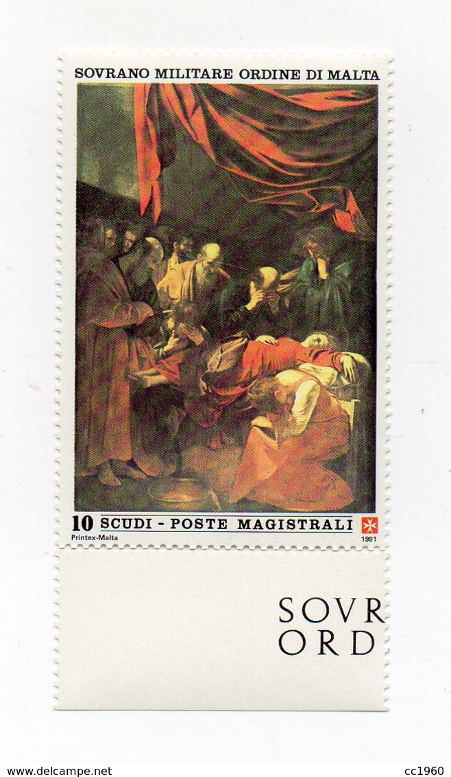 S.M.O.M. - 1991 - Michelangelo Merisi Detto Il Caravaggio - Morte Della Madonna - 1 Valore - Nuovo - (FDC13993) - Sovrano Militare Ordine Di Malta