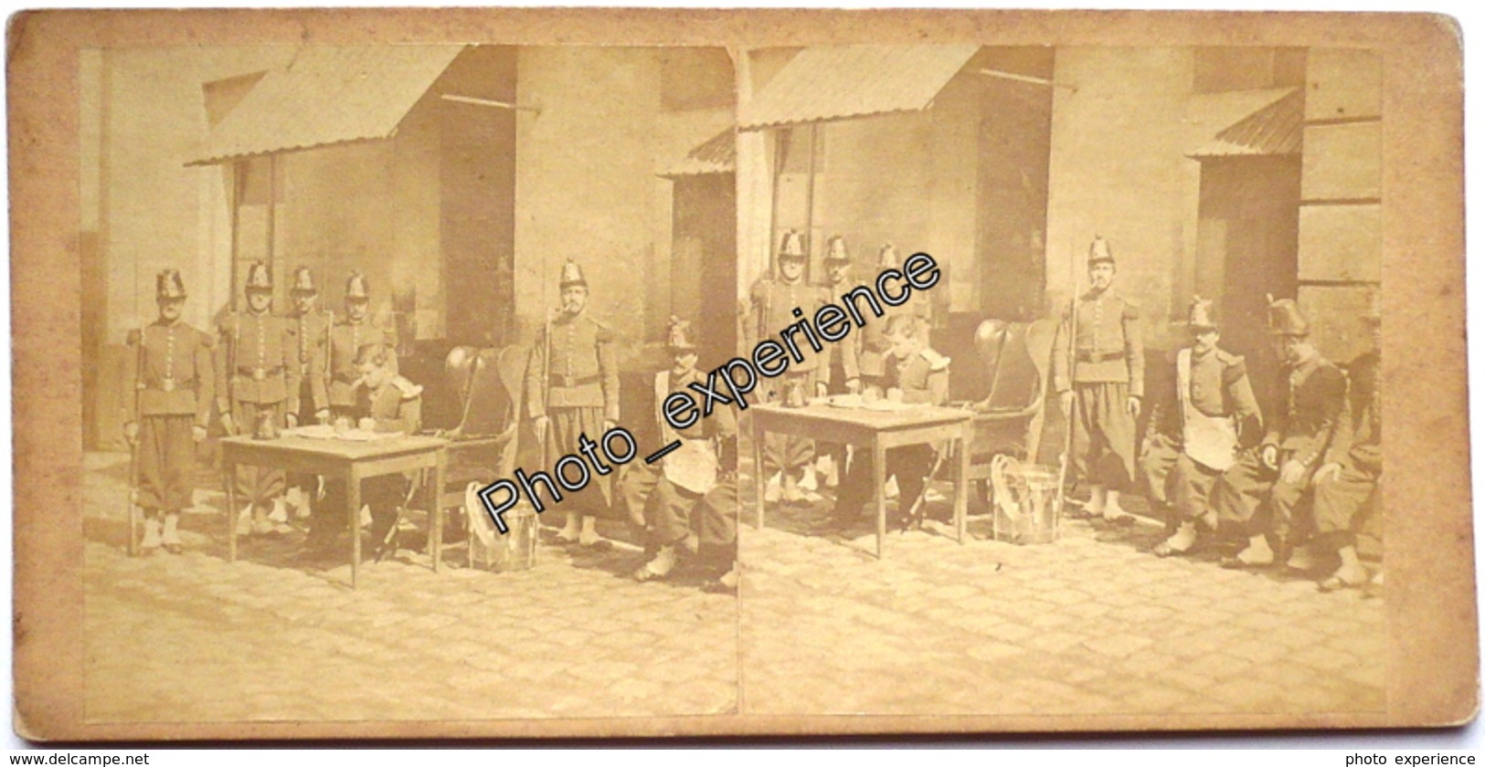 Photo Stéréo XIX Militaire Empire Military 1860 1870 FRANCE - Stereoscopio