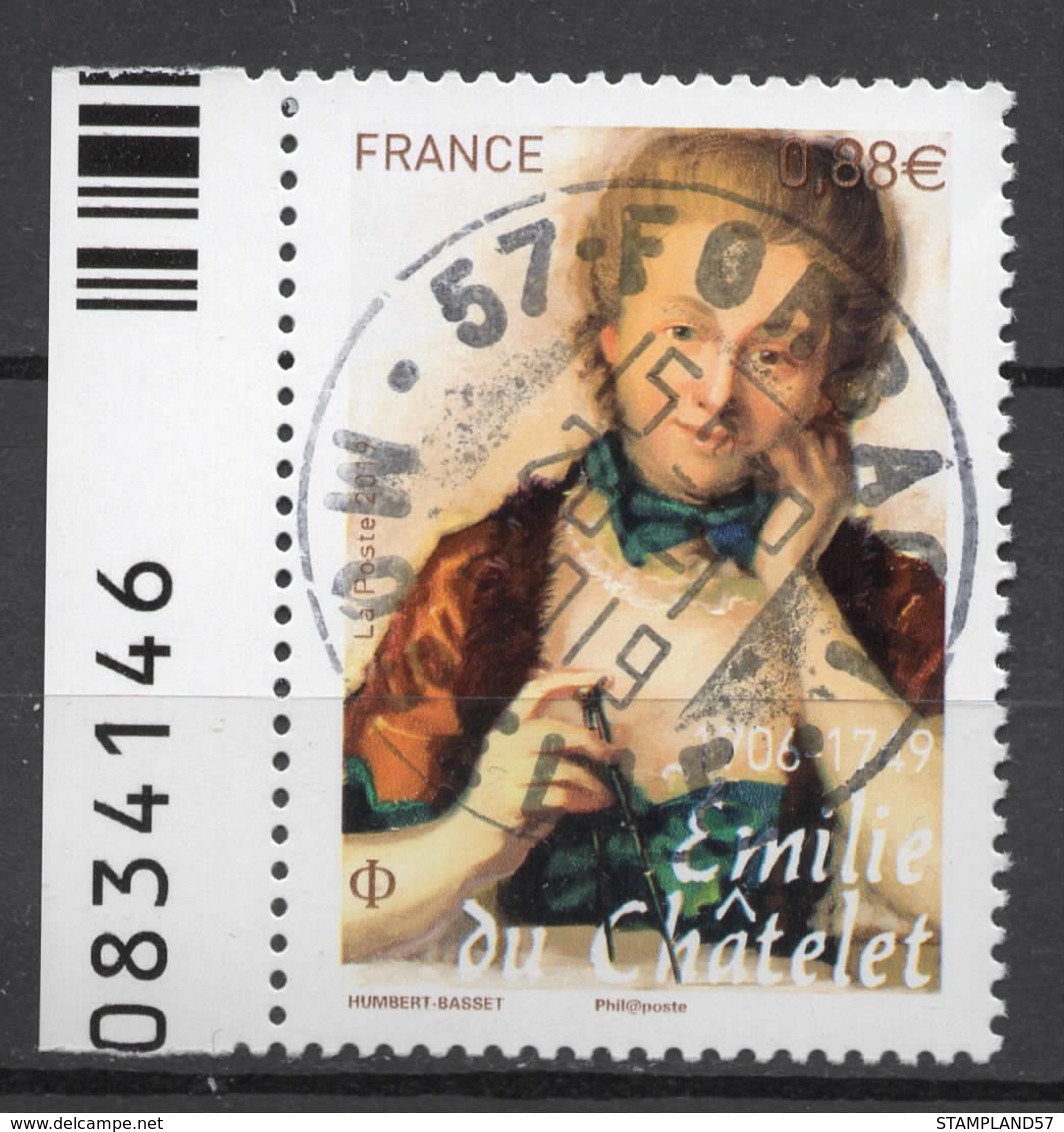 FRANCE 2019 - Timbre - Emilie Du Châtelet Oblitéré Cachet Rond - Used Stamps