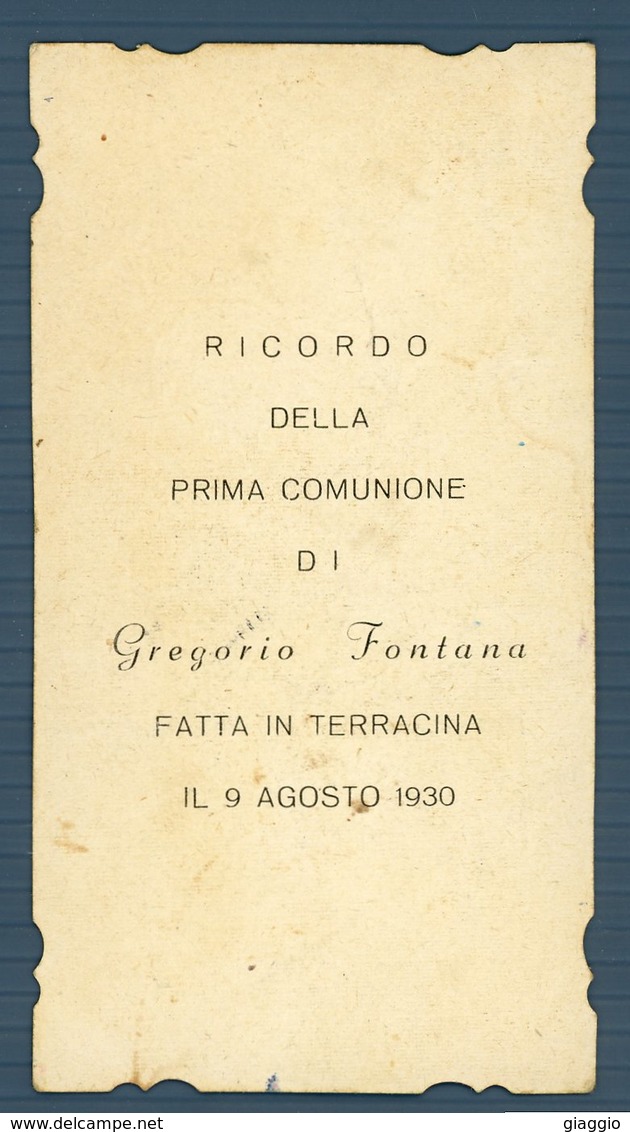 °°° Santino N. 390 Bis Terracina - Ricordo Della Prima Comunione 9 Agosto 1930 °°° - Latina