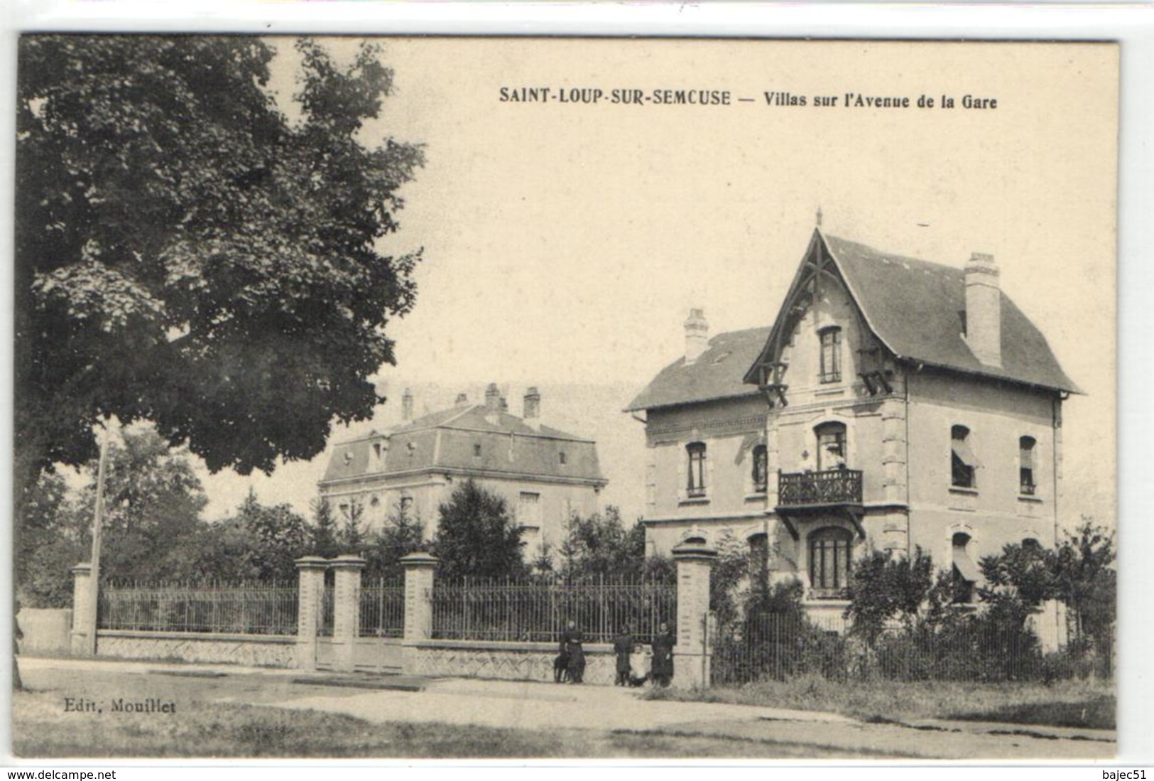 1 Cpa Saint Loup Sur Semouse - Villas Sur L'avenue De La Gare - Autres & Non Classés