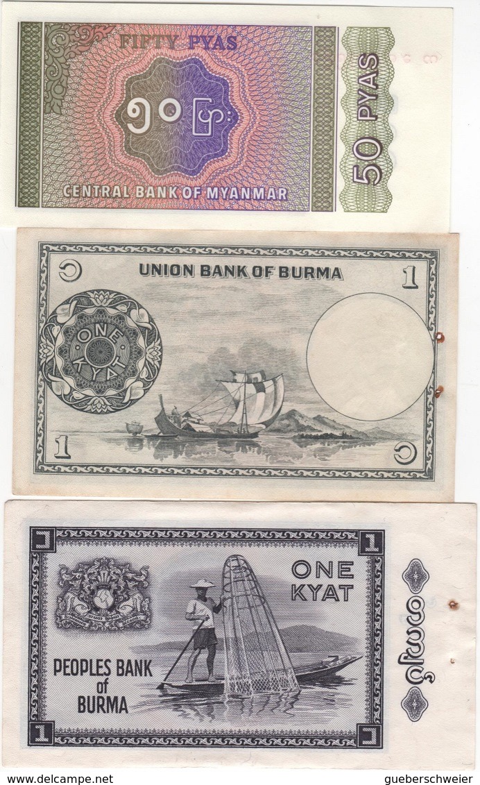 B13 - BIRMANIE Lot De 3 Billets - Myanmar