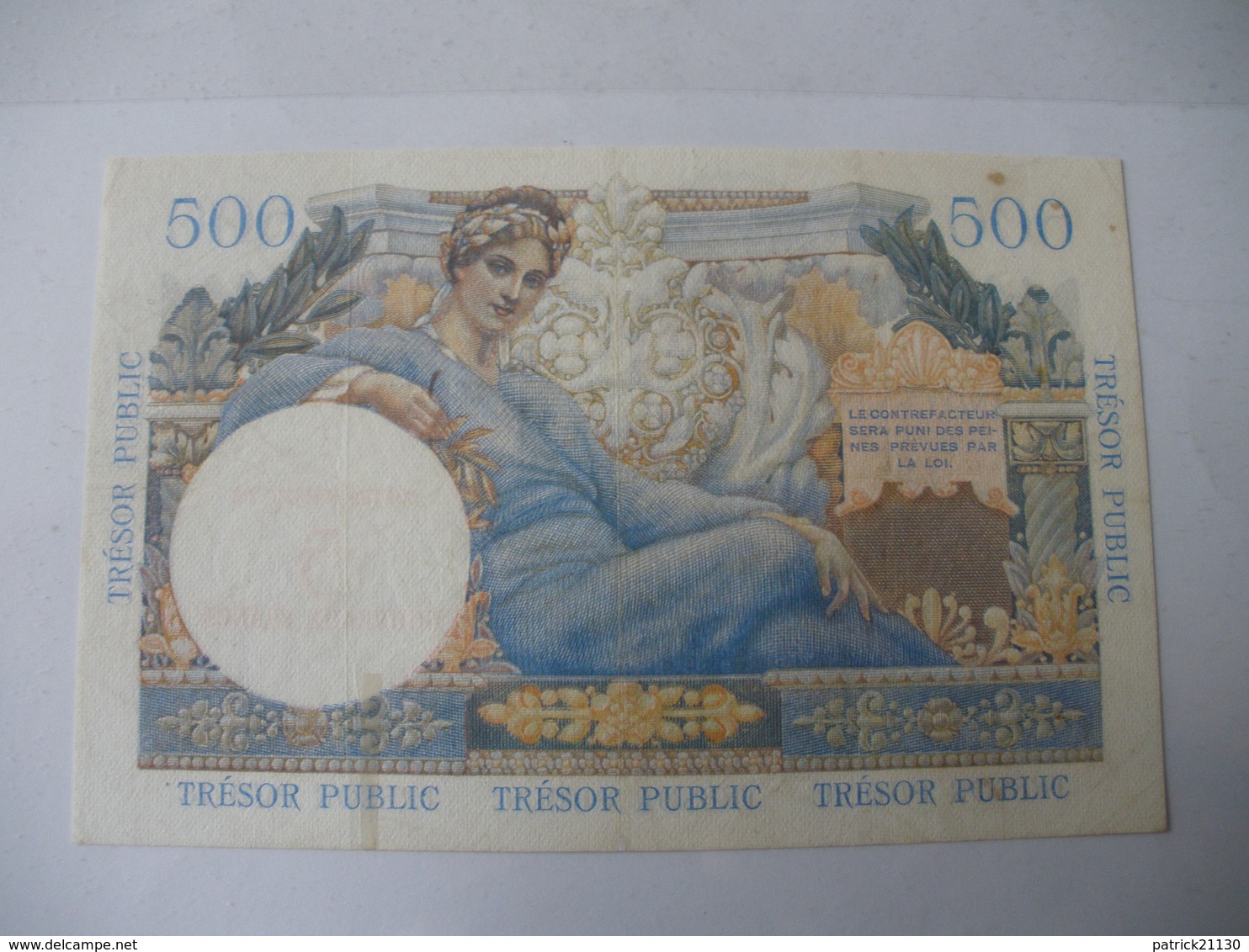 5 NF/500 F TRESOR PUBLIC SURCHARGE ROUGE - Altri & Non Classificati