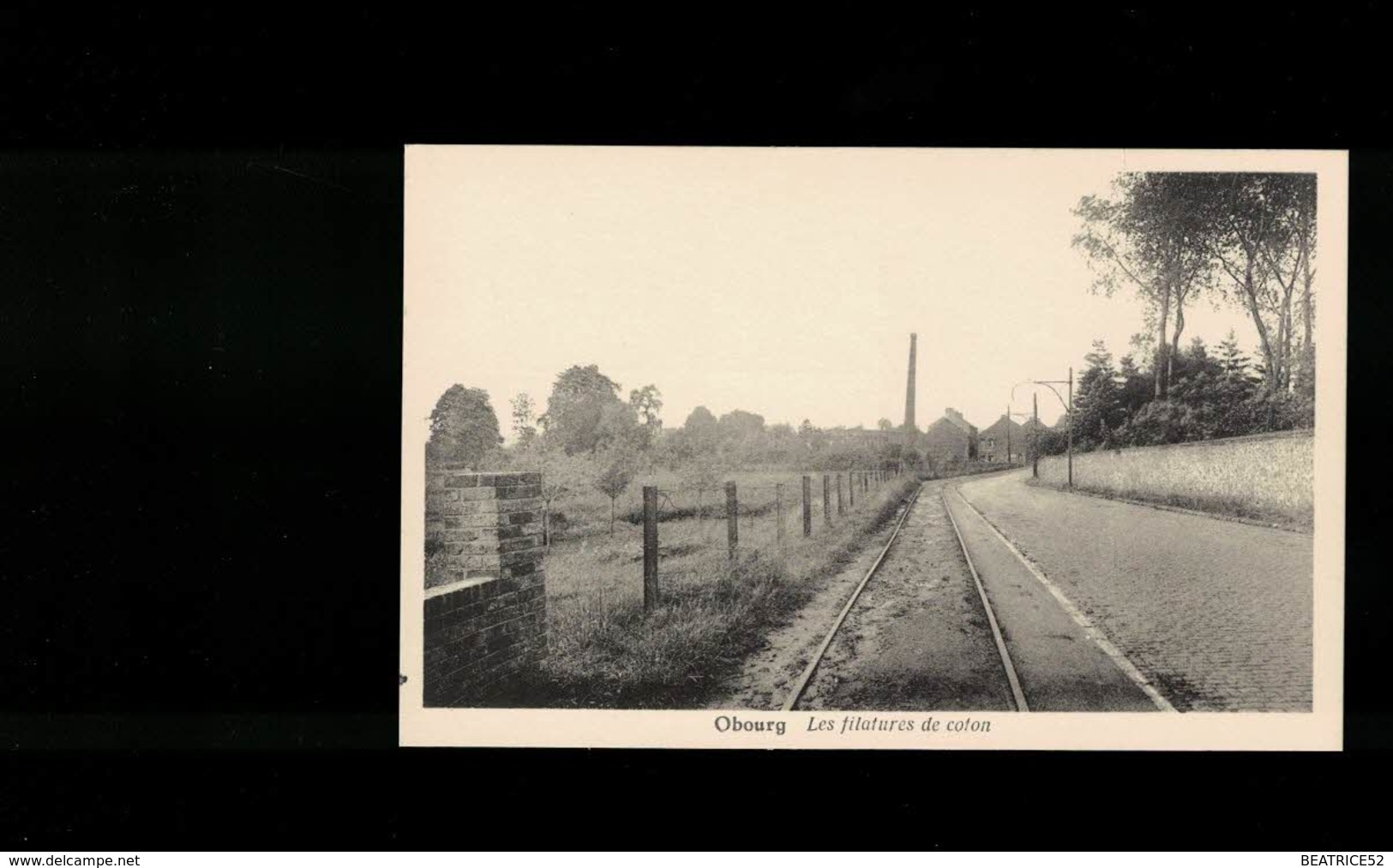 OBOURG  LES RAILS DU TRAM TRAMWAY VERS LES FILATURES DE COTON - Autres & Non Classés