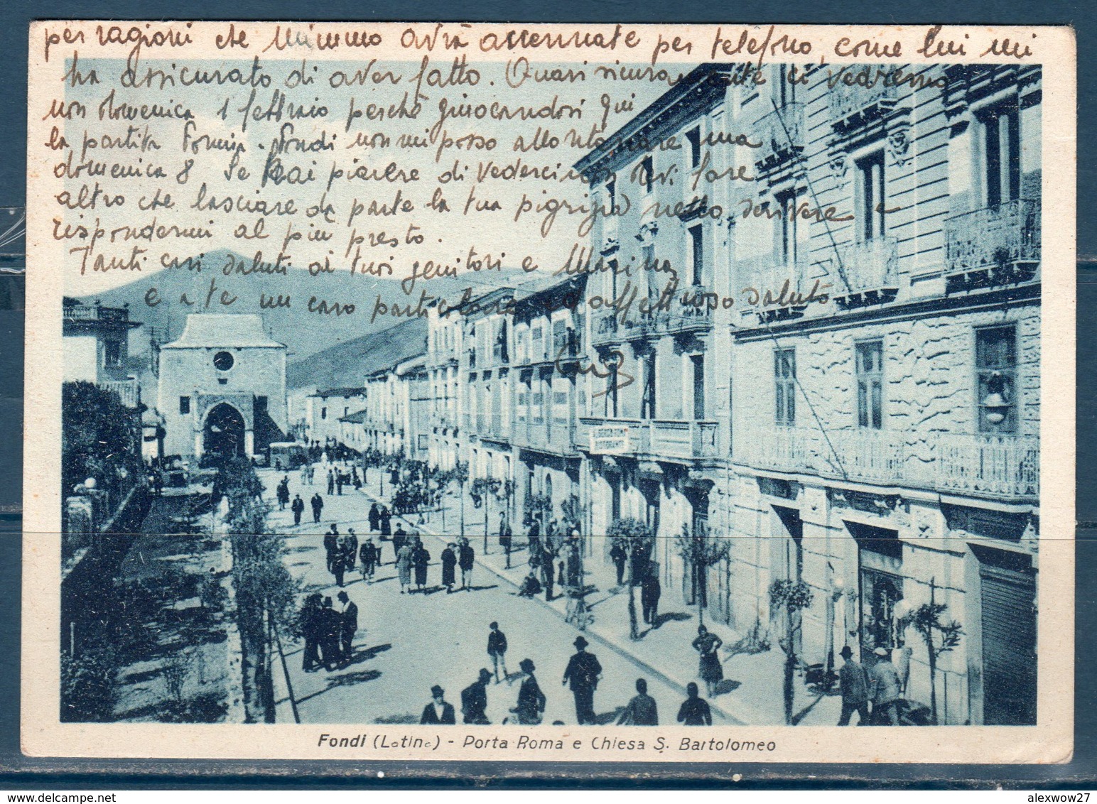 Fondi  (Latina) Porta Roma E Chiesa S.Bartolomeo  Viaggiata 1948 - Latina