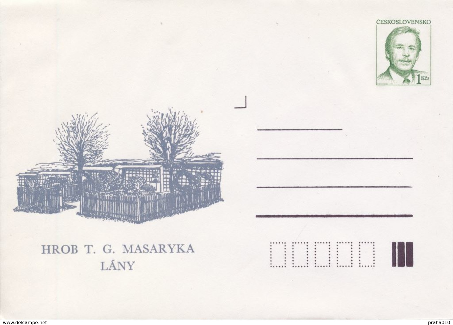 J0855-57 - Tchécoslovaquie (1992) Entiers Postasux / Président Vaclav Havel: Lany - Tombe, Chapelle Du Château, école (3 - Enveloppes