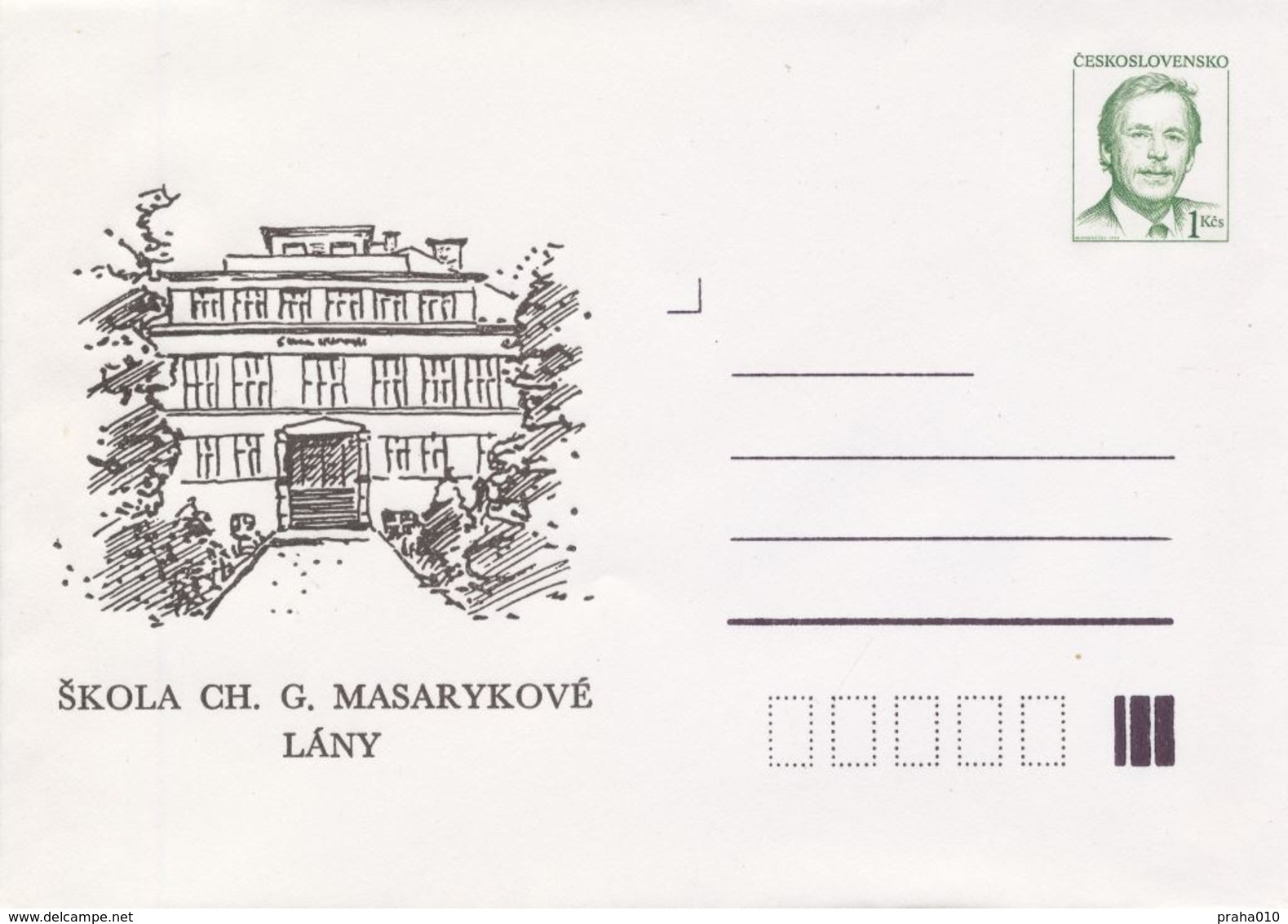 J0855-57 - Tchécoslovaquie (1992) Entiers Postasux / Président Vaclav Havel: Lany - Tombe, Chapelle Du Château, école (3 - Omslagen