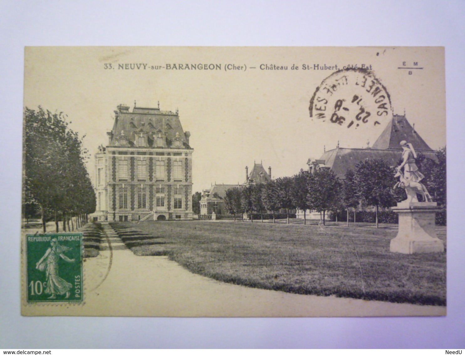 NEUVY-sur-BARANGEON  (Cher)  :  Château De SAINT-HUBERT  (Côté Est)   1924   XXX - Sonstige & Ohne Zuordnung