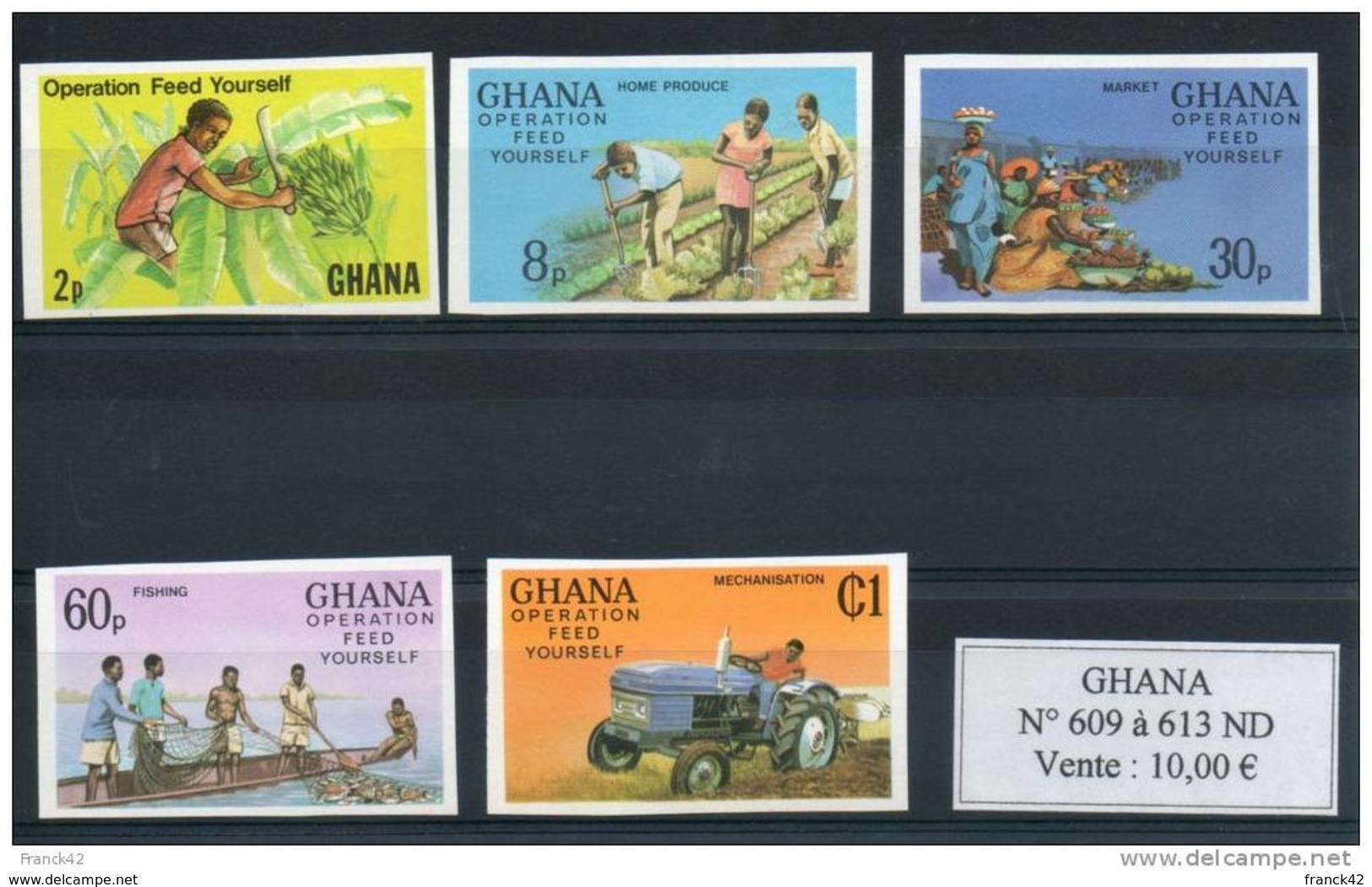 Ghana. Autosuffisance Alimentaire. Série De 5 Timbres Non Dentelés - Ghana (1957-...)