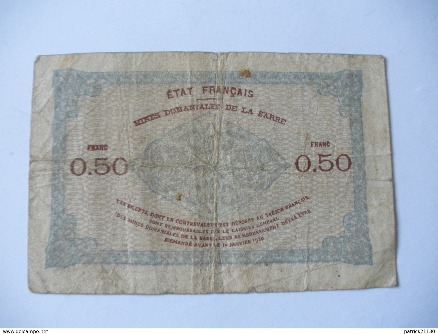 50 CT MINES DOMANIALES DE LA  SARRE TYPE 1920 SERIE C - Sonstige & Ohne Zuordnung