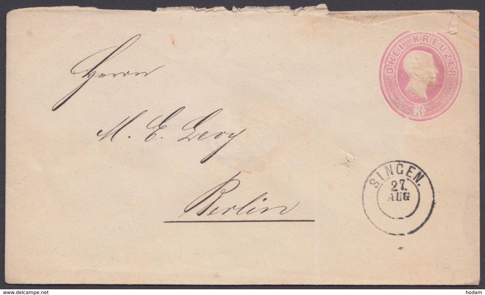 U 12, Sauberer K 2 "Singen", Brief Etwas Unsauber Geöffnet - Postal  Stationery