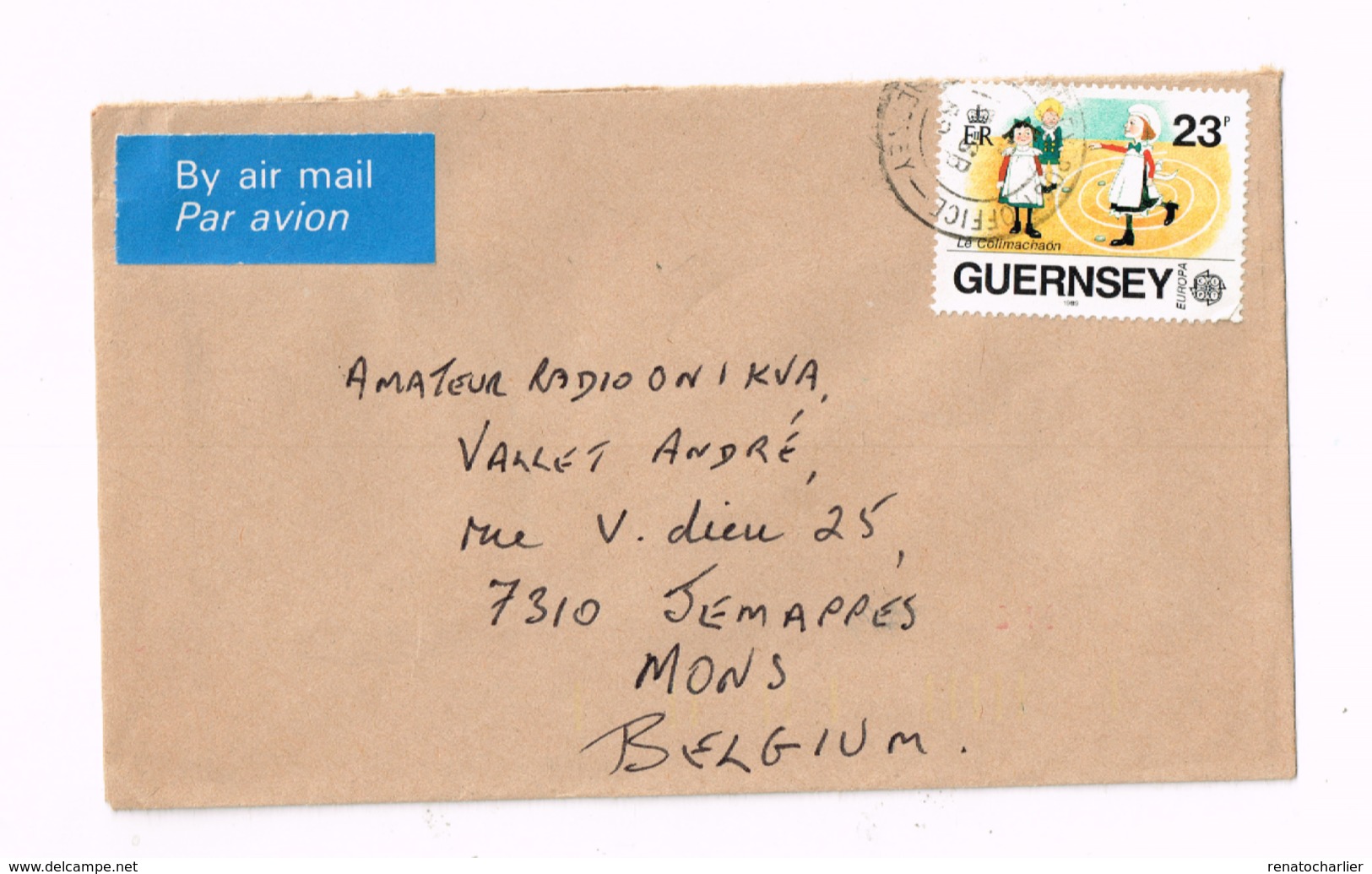 Europa 1989 Sur Lettre Adressée à Jemappes (Belgique) - Guernsey