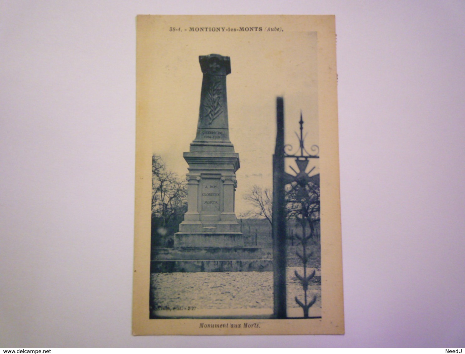 MONTIGNY-les-MONTS  (Aube)  :  Monument Aux Morts   1932   XXX - Altri & Non Classificati