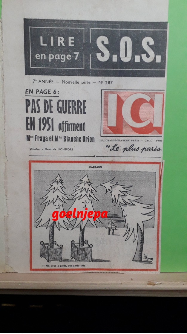 Lot de 7 dessins de PEYNET (1950, 51,58)