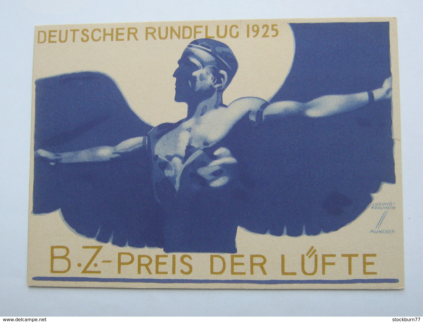 1925, Propagandakarte Flugpost , Signiert Hohlwein - Briefe U. Dokumente