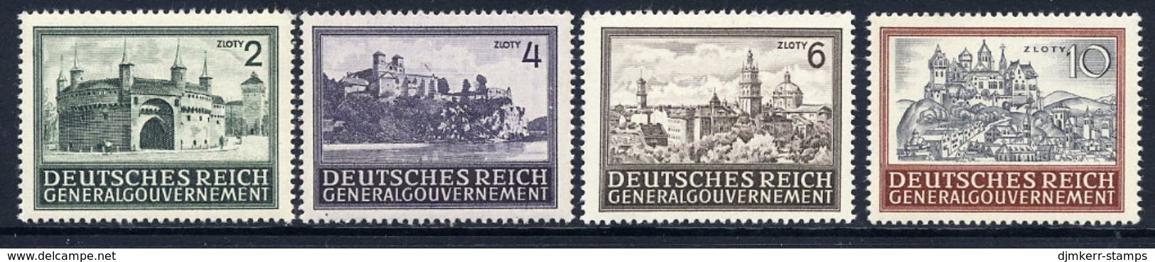 GENERAL GOVERNMENT 1943 Buildings Definitive Set Of 4 MNH / **.  Michel 113-16 - Occupation 1938-45