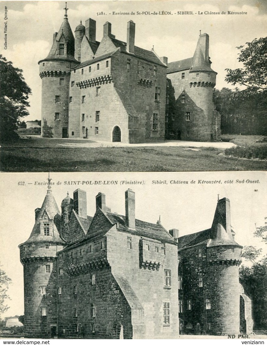 Lot De 4 CPA - SIBIRIL - Château De Kérouzéré - Autres & Non Classés