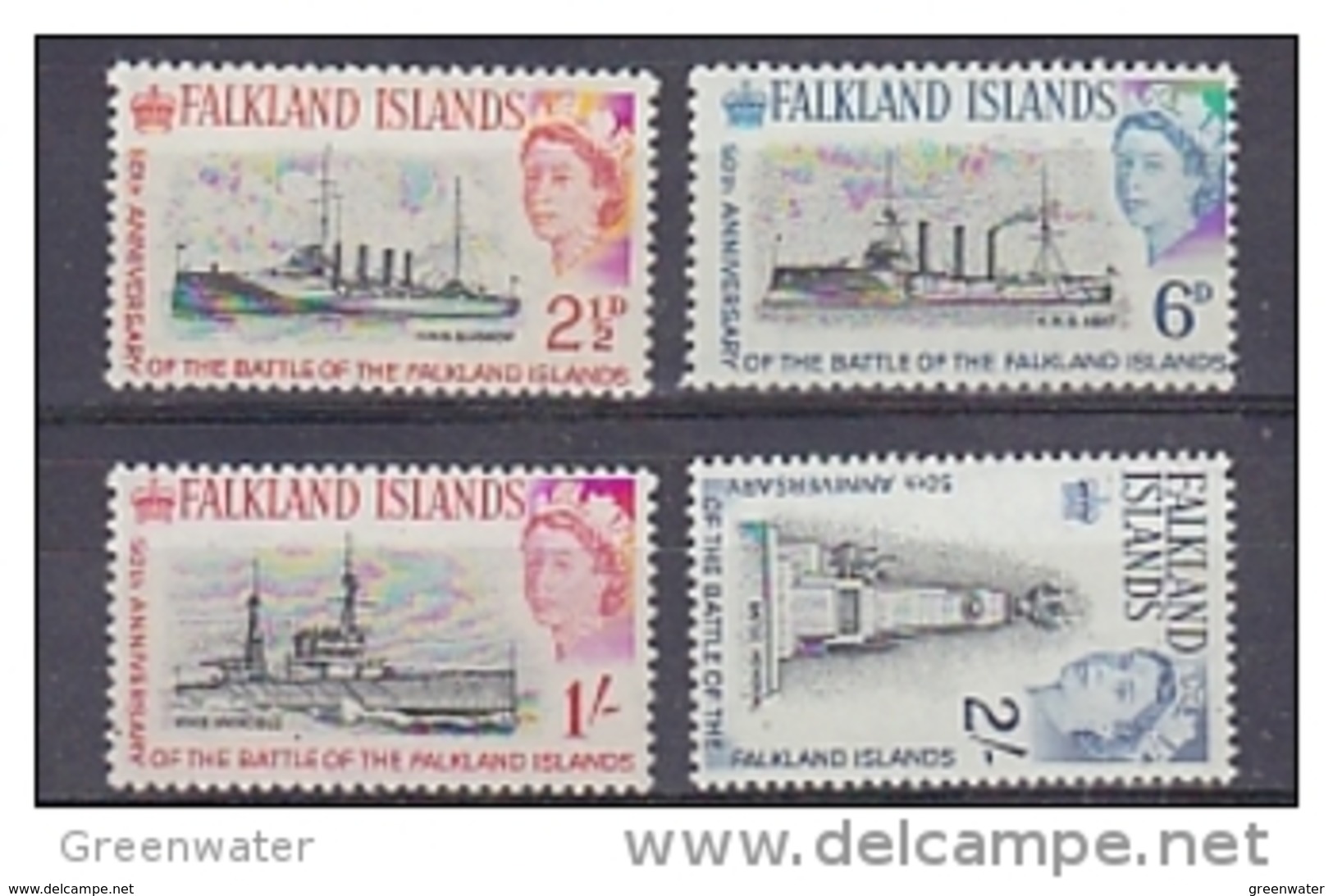 Falkland Islands 1964 Battle Of The Falklands 4v ** Mnh (41738B) - Falklandeilanden