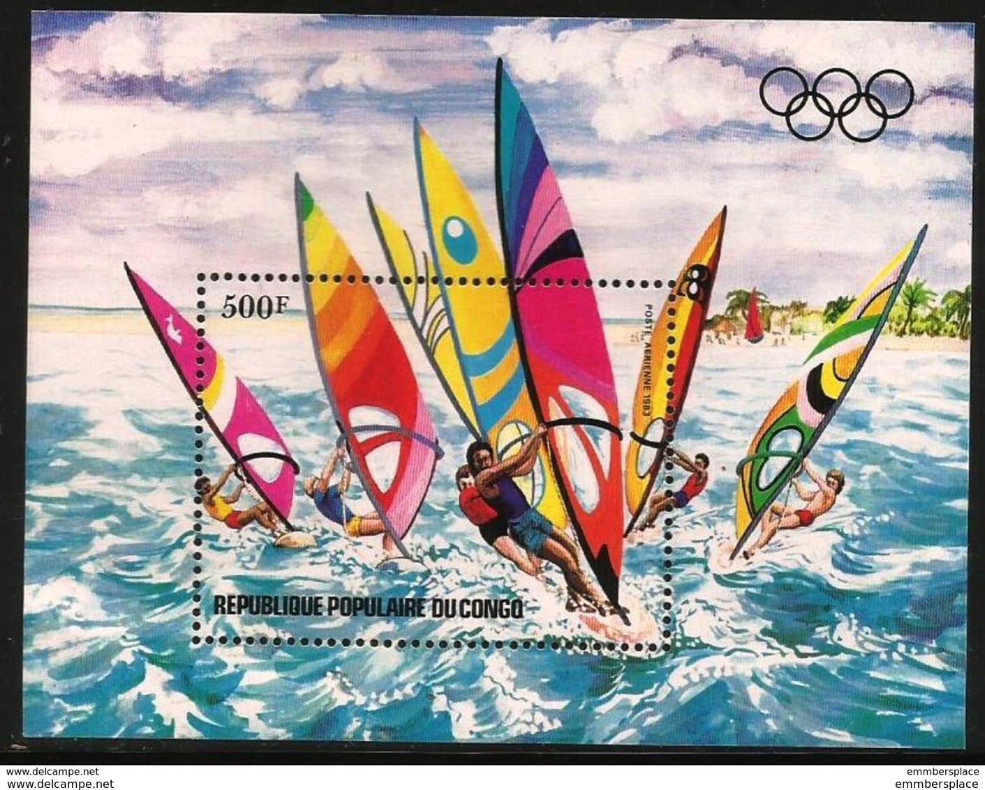 Congo - 1983 Olympics Windsurfing S/sheet MNH **   Sc C309 - Mint/hinged