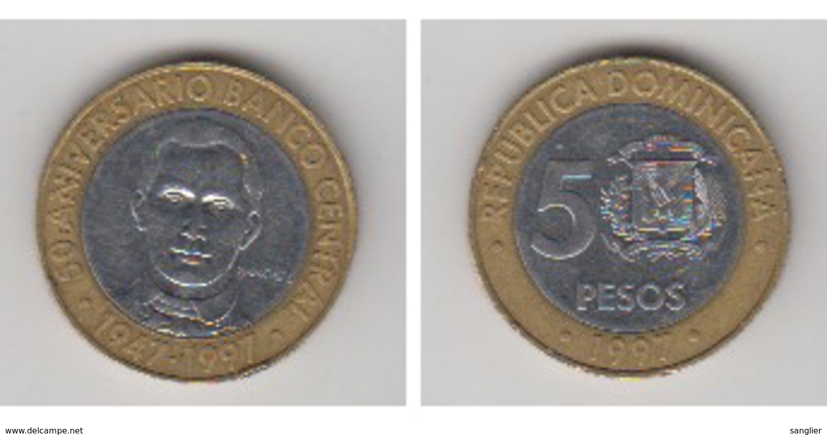 REPUBLIQUE DOMINICAINE - 5 PESOS - 1947-1997 - Dominicana