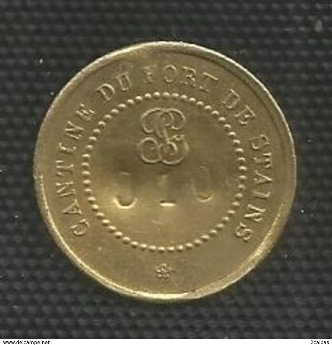 Jeton Militaire - Cantine Du Fort De Stains - 5 Centimes - Monnaie De Nécessité Numérotée 910 - Monétaires / De Nécessité