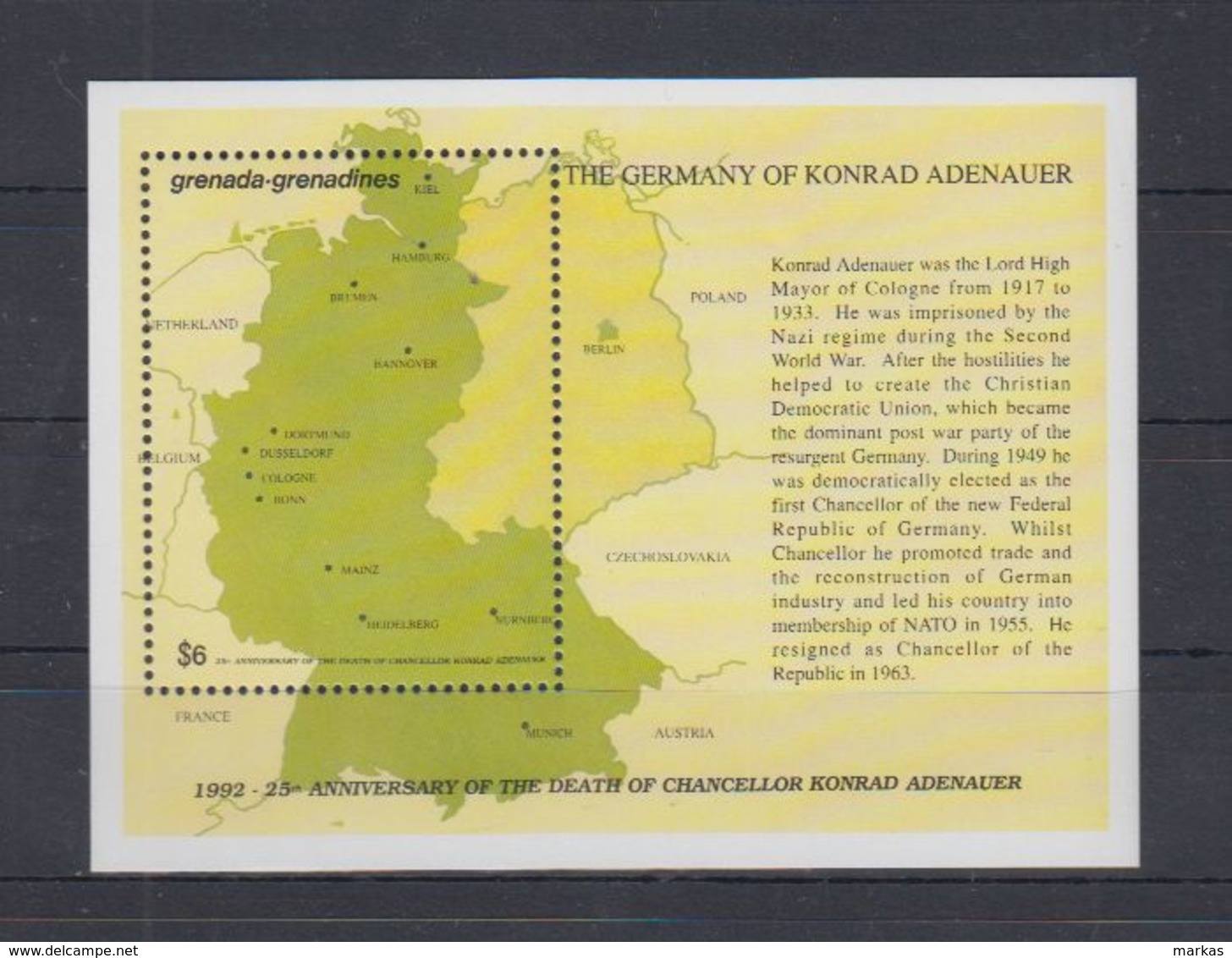 C202. Grenada-Grenadines - MNH - Art - The Germany Of Konrad Adenauer - Autres & Non Classés