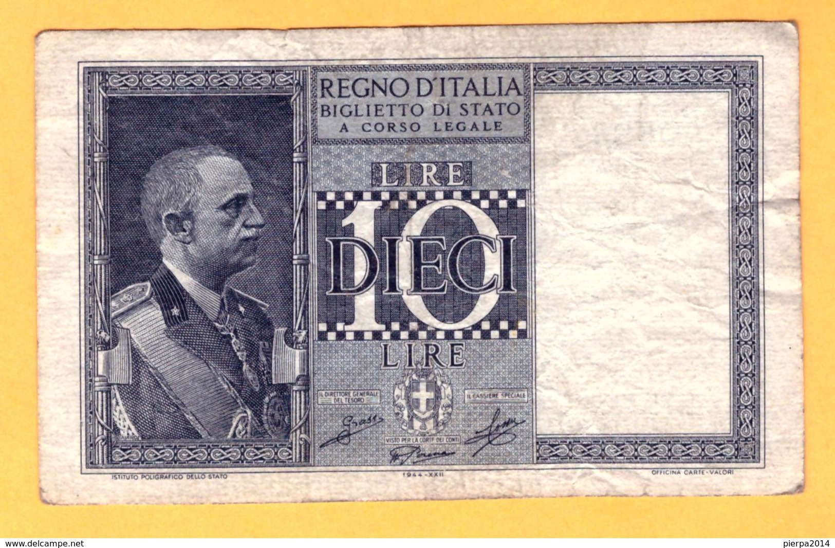 10 LIRE, BIGLIETTO DI STATO - 1944  - Pick 25c - Italia – 10 Lire