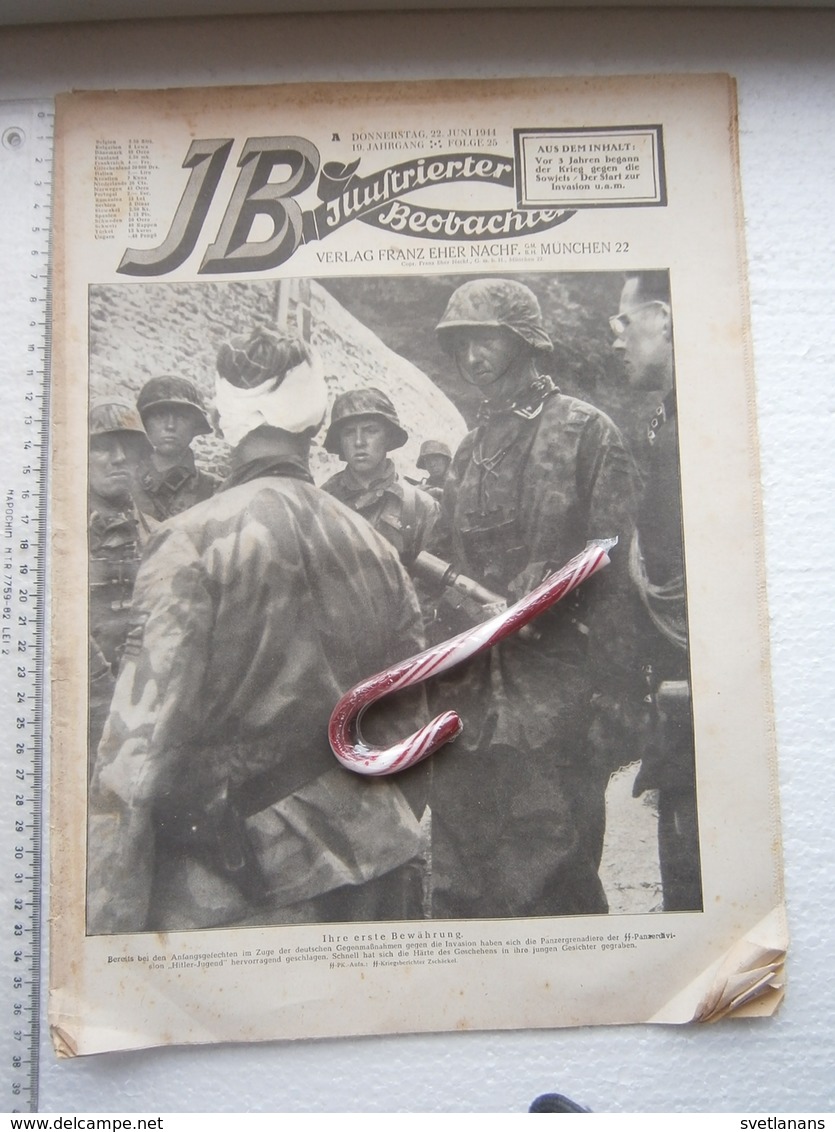 1944 WWII WW2 NAZI GERMANY GERMAN ARMY MAGAZINE MILITARY NEWS  Illustrierte Beobachtung WEHRMACHT DEUTSCHE ZEITSCHRIFT - Police & Militaire