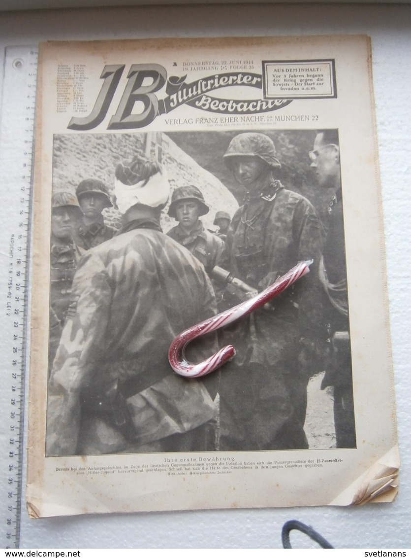 1944 WWII WW2 NAZI GERMANY GERMAN ARMY MAGAZINE MILITARY NEWS  Illustrierte Beobachtung WEHRMACHT DEUTSCHE ZEITSCHRIFT - Police & Militaire