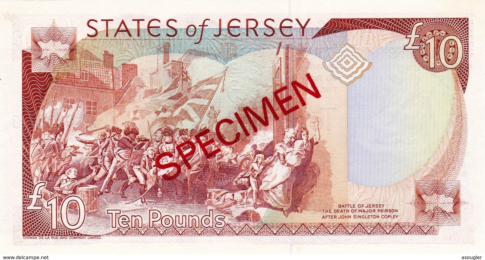 JERSEY 10 POUNDS ND 1989 SPECIMEN UNC P-17s "free Shipping Via Registered Air Mail" - Jersey