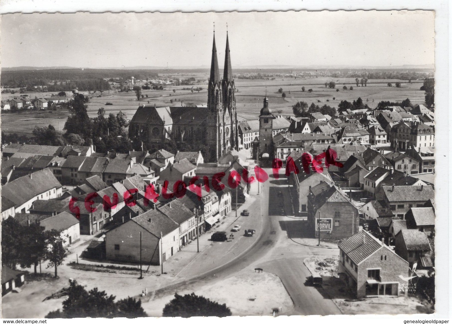 57 - SARRALBE - L' EGLISE ET LA VIEILLE TOUR -VUE AERIENNE LAPIE N° 5- MOSELLE - Sarralbe