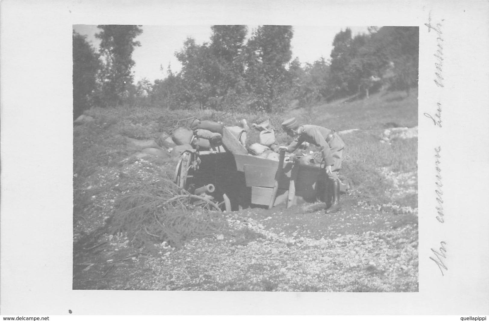 D9018 "TITOLO - UN CANNONE BEN NASCOSTO - I GUERRA MONDIALE"  ANIMATA,  FOTOGRAFIA ORIG. - War, Military