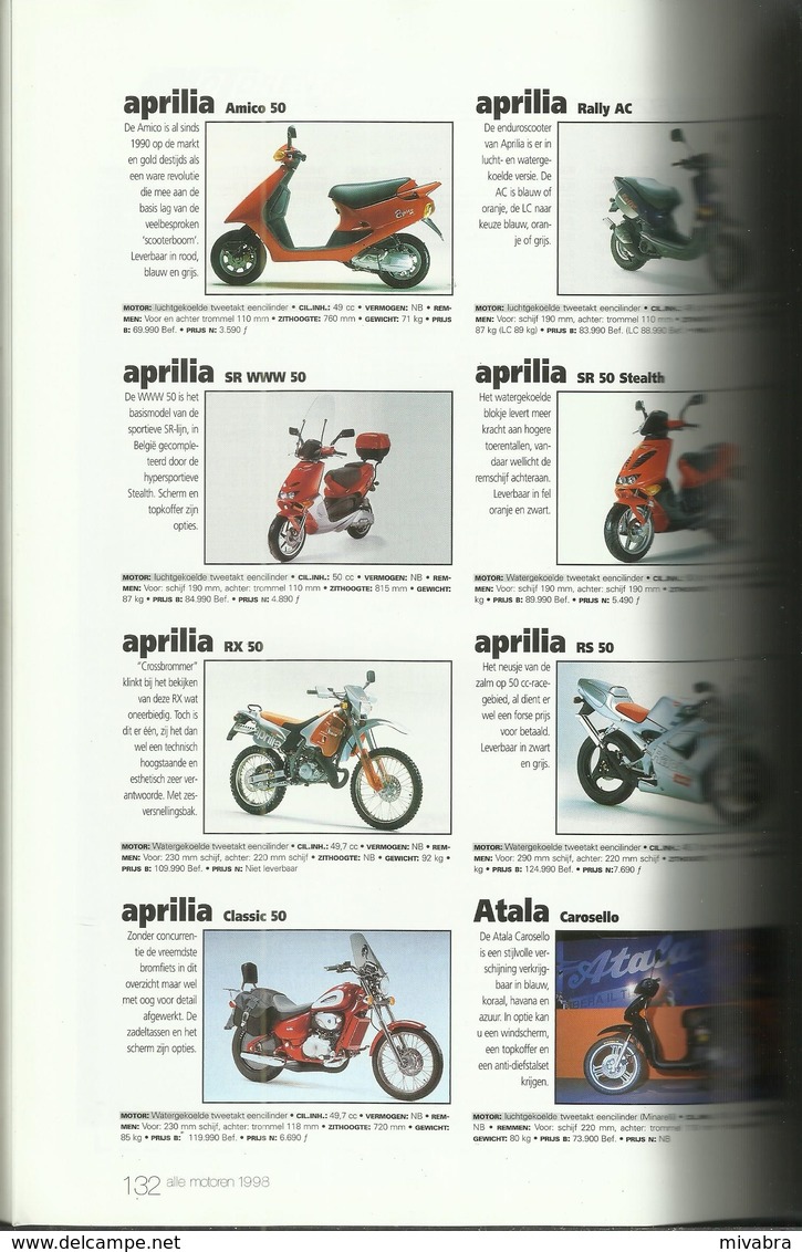 ALLE MOTOREN 1998 INCLUSIEF ALLE SCOOTERS ( UITGAVE MOTOREN EN TOERISME ) - Motorfietsen