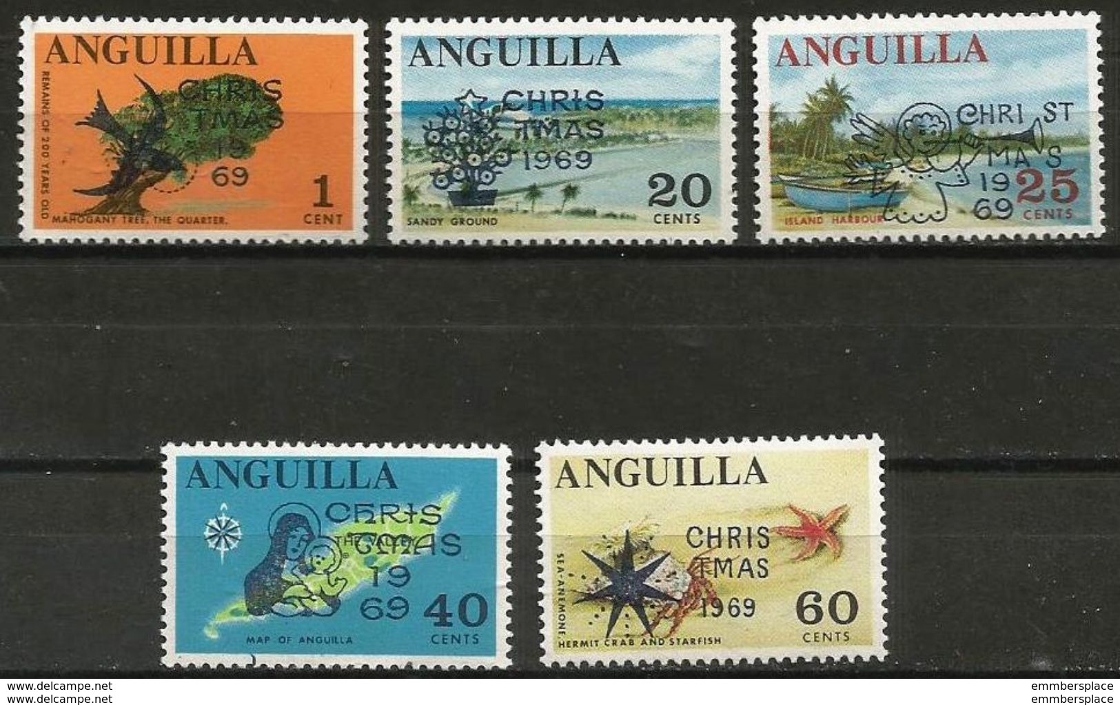 Anguilla - 1969 Christmas Set Of 5  MNH **  Sc 78-82 - Anguilla (1968-...)