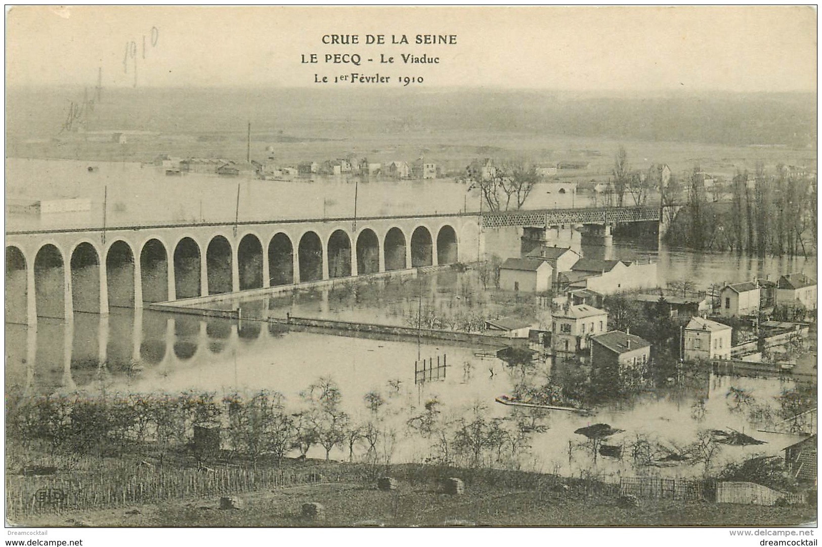 78 LE PECQ. Le Viaduc Crue Et Inodation De 1910 - Le Pecq