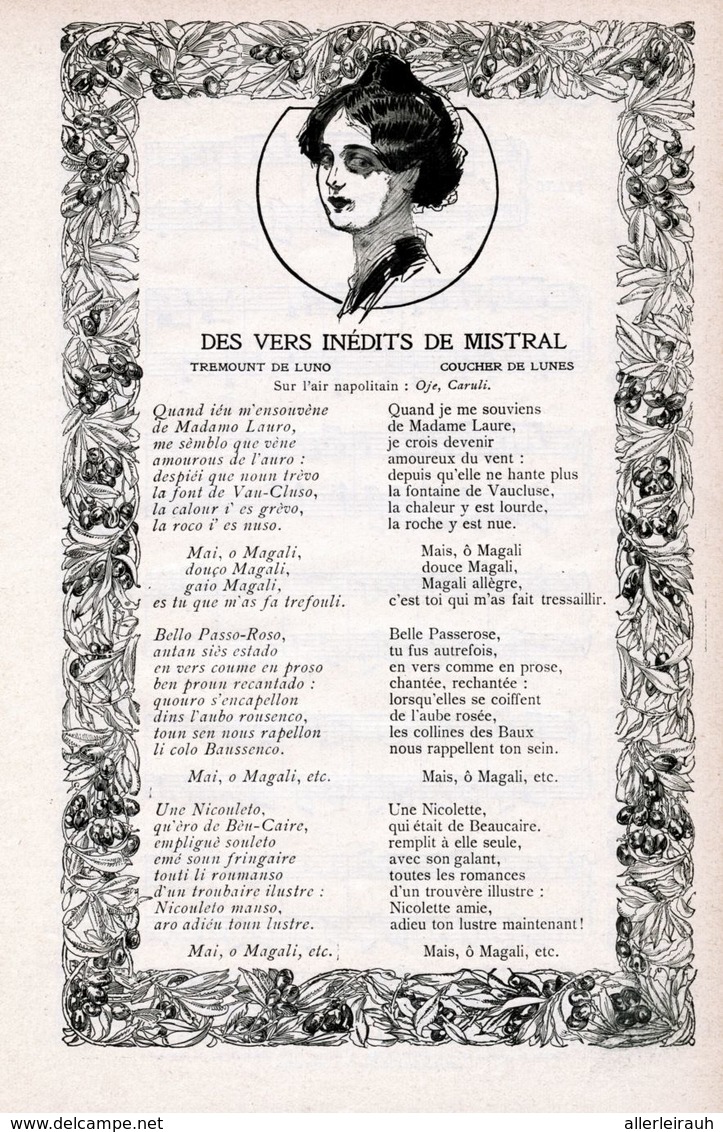 Des Vers Interdits De Mistral / Article, Pris D`un Magazine / 1908 - Autres & Non Classés