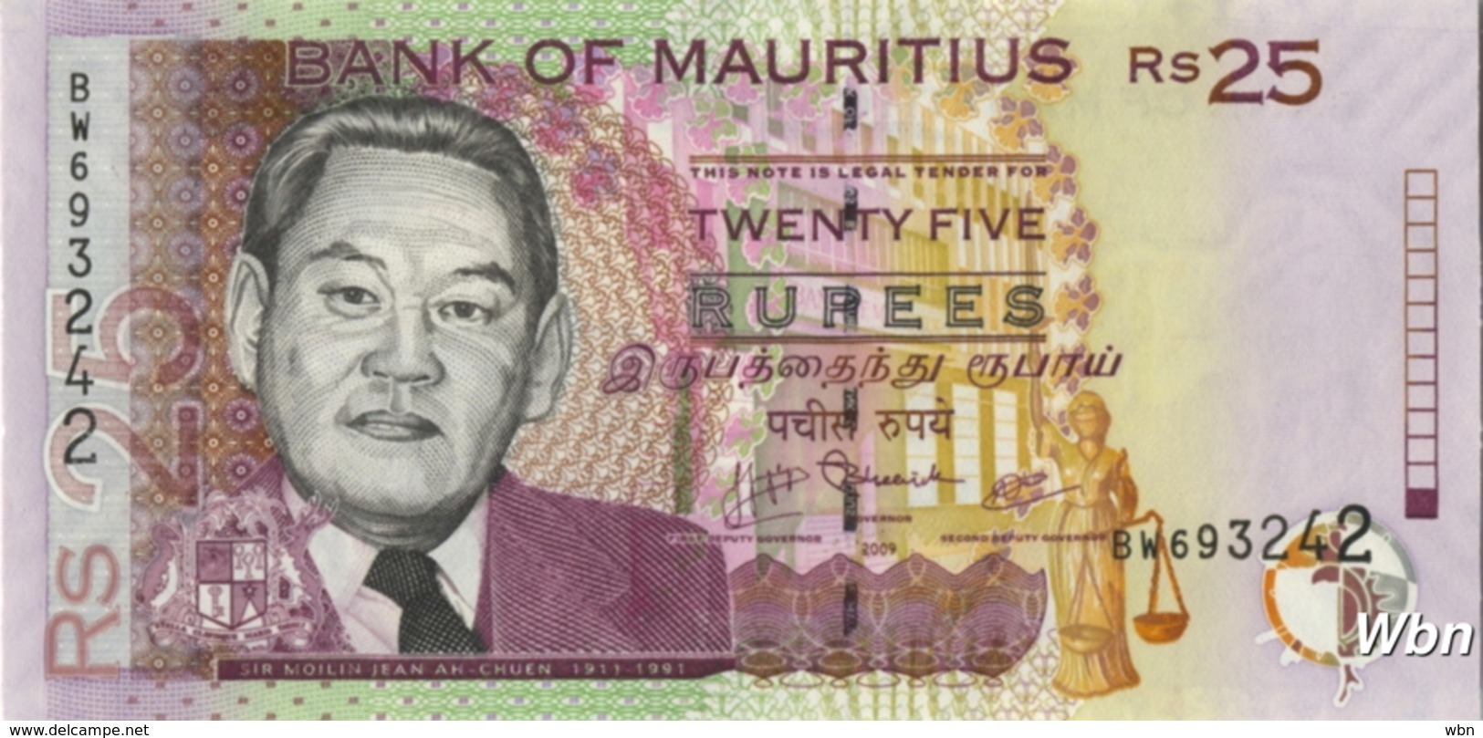 Mauritius 25 Rupees (P49d) 2009 -UNC- - Maurice