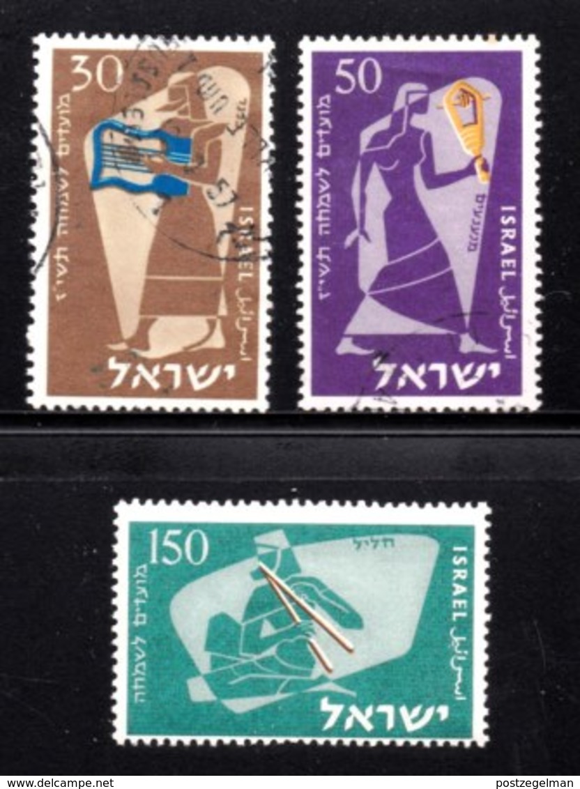 ISRAEL, 1956, Used Stamp(s ) Without Tab, New Year Music, SG Number 131-133, Scannumber 17312 - Used Stamps (without Tabs)