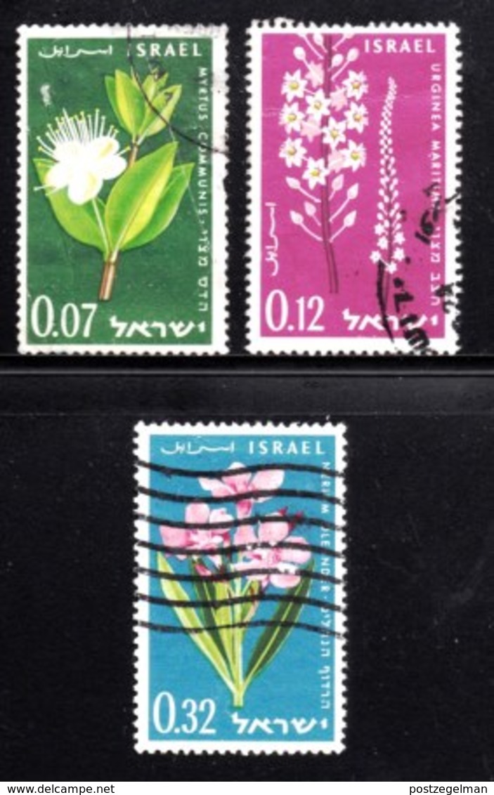 ISRAEL, 1961, Used Stamp(s ) Without Tab, Independence Flowers, SG Number 211-213, Scannumber 17342 - Gebruikt (zonder Tabs)