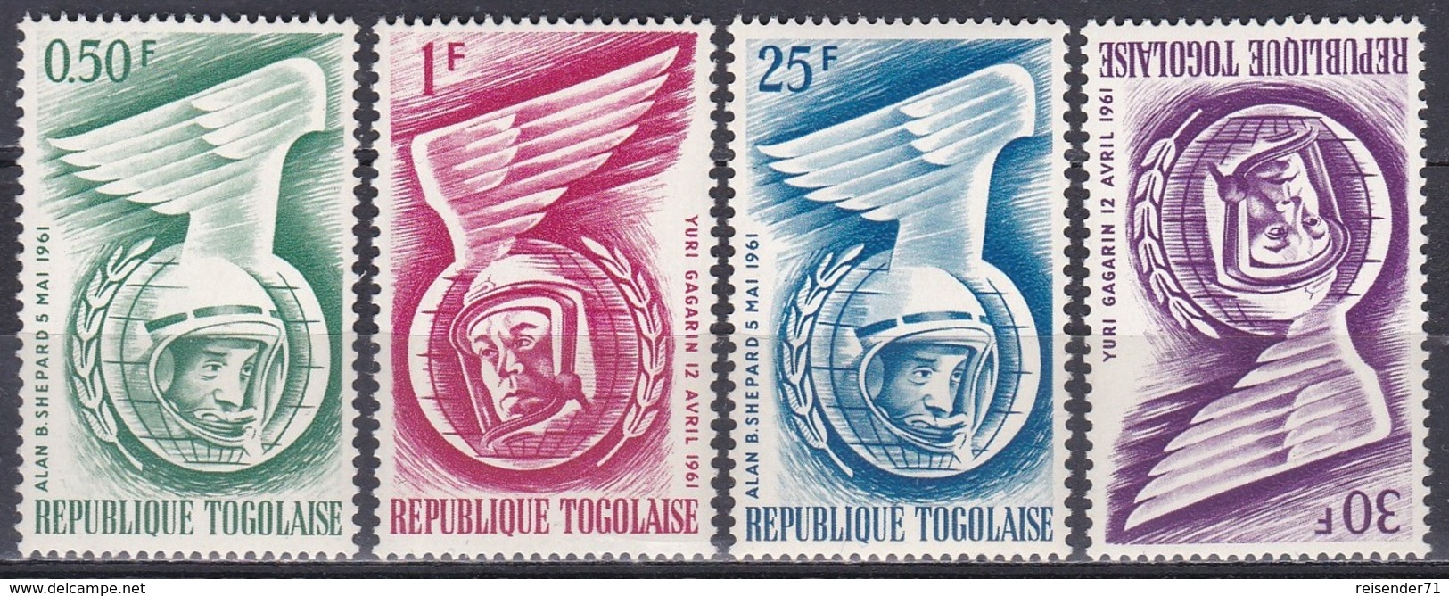 Togo 1962 Weltall Weltraum Kosmos Space Raumfahrt Astronautics Astronauten Kosmonauten Gagarin Shepard, Mi. 335-8 ** - Togo (1960-...)