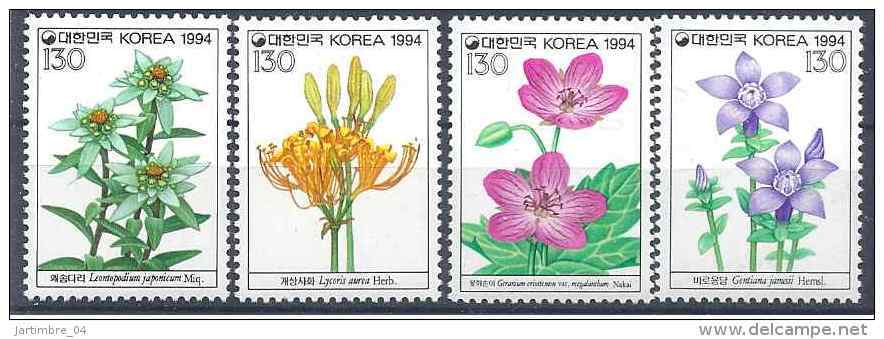 1994 COREE SUD 1655-58** Fleurs - Korea, South